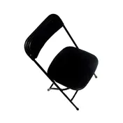 Forbes Industries C600BLK/BL Steel Folding Chair for Indoor/Outdoor Use - Black Plastic Formed Back & Seat 1 image