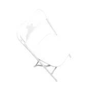 Forbes Industries C600WWH/WH Steel Folding Chair for Indoor/Outdoor Use - Wedding White Plastic Formed Back & Seat 1 image