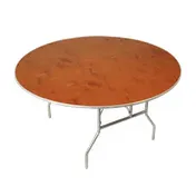 Forbes Industries HO36DI 200 Series Folding Table, 36" Round, 30"H, Plywood Top with Walnut Stain & UV Polycoat, Aluminum Edge 1 image