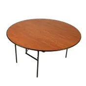 Forbes Industries LS3060RD-### Classic Laminate Series Round Folding Table, 60" Diameter, Laminate Surface, Black Vinyl Edge 1 image