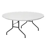 Forbes Industries PT60DI-PL POLYlite 60" Round Folding Table, Polyethylene Surface, 30"H, Powdercoat Finish, Steel Frame 1 image