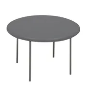 Forbes Industries RS60RDCC-CC Resilient IndestrucTableTOOSeries Folding Table, 60" Round, 29"H, Charcoal Polyethylene Top, Lightweight, 2" Thick 1 image