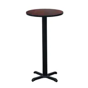 Hubert 32Q-081 CenPro Bar Height Table Set, 24" Round Table, Black/Cherry Finish, 4 Red Chairs 1 image
