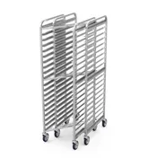 Winholt SS-1810N 10 Pan Full Height End Loading Nesting Mobile Pan Rack w/ 5" Casters 2 image