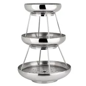 Steelite 5850JX61 3-Tier Seafood Stand, 11.625" x 17.0" , 17"-20" H, Silver Stainless 18/10 Metal 1 image