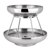 Steelite 5850JX62 - 2-Tier Round Seafood Stand, 11.625" x 10.0" Silver Stainless Steel, Design 1 image