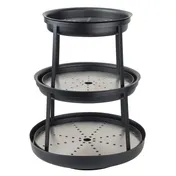 Steelite 5856JX00 3-Tier Round Seafood Stand, 13"-16" Height, Stainless Steel Base, Black Finish 1 image