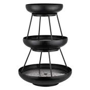 Steelite 5856JX61 3-Tier Seafood Stand, 11.625" x 17" Black Metal, 18/10, Height 17-20", USA Made 1 image