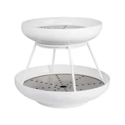 Steelite 5862JX62 2-Tier Seafood Stand, 11.625" x 10.0" White Metal, 9"-12", Steel Base, Silvers 1 image