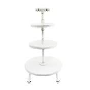 Steelite 6525T208 - 3-Tier Round Display Stand, 14", 13-16" Height, White Wood, Hand Wash - 1/Case 1 image