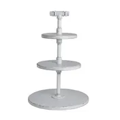 Steelite 6525T209 - 3-Tier Round Buffet Stand, 14" Width, 13"-16" Height, White Wood - 1/Case 1 image