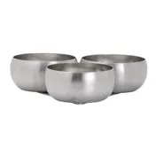 Steelite 7600CV034 - Round Stainless Steel Bowl, 7" Diameter x 1.875" Height, 6 oz 0.75 Qt - 1 Dozen 1 image