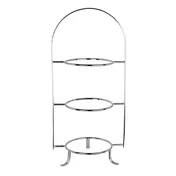 Steelite 82000AND10LS - 3-Tier Tea Stand, 11.875" x 9.625" x 18.88" Stainless Steel, 18/10 Finish 1 image