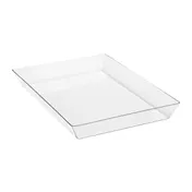 Steelite DFBKL1204TG Basket Liner, Clear PETG Plastic, Rectangular 12" x 12" x 1-3/4", 1 Dozen 1 image