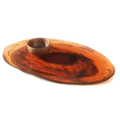 Steelite KMK2717TOR - 24" x 14" x 1-1/2" Oval Platter, Tortoise Brown Resin, Break-Resistant 1 image