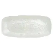 Steelite KMK2805SH Plastic Platter, 21-1/4" L x 9-1/2" W x 2-1/2" H, Rectangular White Resin Shell 1 image