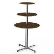 Steelite MGCPPR01WSXX - 3-Tier Round Display Stand, 30" Dia. x 55" H, Stainless Steel Base, Core Top 1 image