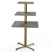 Steelite MGCPPS01GBXX - 3-Tier Display Stand, 30" x 30" x 55" H, Top, Steel Base, Gold Finish 1 image