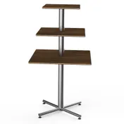 Steelite MGCPPS01WSXX - 3-Tier Silver Sq Stand 30"x30"x55" Laminate Top, Steel Base, Knockdown 1 image