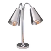 Steelite DW0499M2SS Countertop Heat Lamp, 16", 2 x 250W Bulbs, 18/10 SS Steel, Silver Finish, Mount 1 image