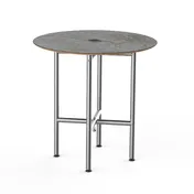 Steelite MGCCVR01GSXX Mogogo Buffet Solutions Clix Table, 30" dia. x 30"H, grey slate BHP laminate top, brushed stainless steel 1 image