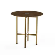 Steelite MGCCVR01WBXX Mogogo Buffet Solutions Clix Table, 30" Round, Bengali Mango Wood, Brushed Brass 1 image