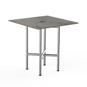 Steelite MGCCVS01GSXX Mogogo Buffet Solutions Clix Table, 30x30, Grey Slate BHP Laminate Top, Brushed Stainless Steel 1 image