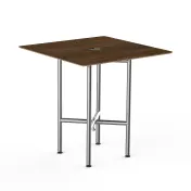 Steelite MGCCVS01WSXX 30x30 Square Bengali Mango Wood BHP Laminate Top Brushed Stainless Steel Legs 30H 1 image