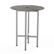 Steelite MGCCYR01GSXX Mogogo Buffet Solutions Clix Table, 30" Round, 36"H, Grey Slate Laminate Top, Brushed Stainless Steel 1 image
