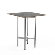 Steelite MGCCYS01GSXX Mogogo Buffet Solutions Clix Table, 30x30, Grey Slate BHP Laminate Top, Brushed Stainless Steel 1 image
