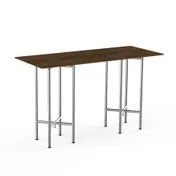 Steelite MGCCZG01WSXX 72" x 30" x 42"H Rectangular Bar Height Table, Bengali Mango Wood BHP Laminate Top, Brushed Stainless Steel Legs 1 image