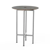 Steelite MGCCZR01GSXX 30 Inch Round Bar Height Table, Grey Slate BHP Laminate Top, Brushed Stainless Steel 1 image