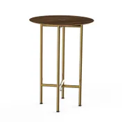 Steelite MGCCZR01WBXX 30" Round Bengali Mango Wood Bar Height Table, 42"H, BHP Laminate Top 1 image