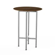 Steelite 30 Inch Round Bar Height Table with Bamboo Core and Brushed Stainless Steel Finish 1 image
