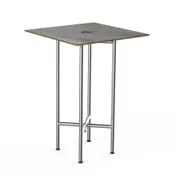 Steelite MGCCZS01GSXX 30" Square Bar Height Table, Grey Slate BHP Laminate Top, Brushed Stainless Steel 1 image
