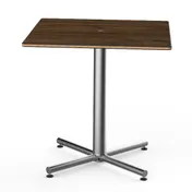 Steelite MGCPRS01WSXX 30x30 Square Bistro Table, 29H, Bengali Mango Wood Top, Brushed Stainless Steel 1 image