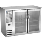 Beverage Air BBN48HC-FG-S Bar Cooler, 48"W x 26-3/8"D x 34"H, 12.56 cu ft, 2 Glass Doors, 1/4 HP 115V 1 image