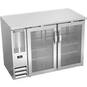 Beverage Air BBN48HC-G-S Back Bar Cooler 48"Wx26-3/8"Dx34"H 12.56 cu ft 2-Door LED R290 1/4 HP 115V 1 image