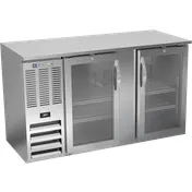 Beverage Air BBN58HC-FG-S Back Bar Cooler 58\" W X 34\" H, 17.8 Cu Ft, 2 Doors, Front R290 Refrigerant 1 image