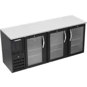 Beverage Air BBN78HC-FG-B Cooler, 78"Wx26-3/8"Dx34"H, 21.7 cu ft, Black, Doors, R290 1/3 HP, 115V 1 image