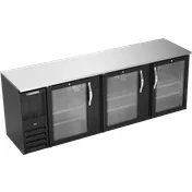 Beverage Air BBN94HC-G-B Cooler, 94" W X 26" D X 34" H, 27.2 Cu Ft Black 3 Doors Shelves R290 1 image