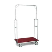Forbes Industries 2430 Luggage Cart w/ Carpeted Deck, Silver Powder-Epoxy Finish 1 image