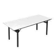 Forbes Industries 600-2496A-PAD 600 Series Training Folding Table, Rectangular 24" x 96" x 30"H, 5/8" Plywood Top with White Padded Vinyl 1 image