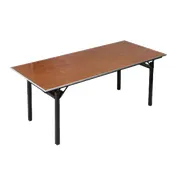 Forbes Industries 600-3696A 600 Series Rectangular Folding Table, 36" x 96" x 30"H, 5/8" Plywood Top, Walnut Stain 1 image