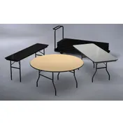 Forbes Industries ABS3096##-SWBL Banquet Folding Table, Rectangular 30"W x 96"D x 30"H, ABS Plastic Surface, 3/4" Plywood Frame 2 image