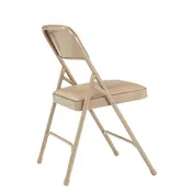 National Public Seating 1201 Vinyl Upholstered Double Hinge Folding Chair, French Beige (Pack of 4) 2 image