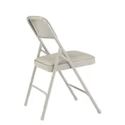 National Public Seating 1202 Vinyl Upholstered Double Hinge Folding Chair, Warm Grey (Pack of 4) 2 image