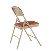 National Public Seating 1203 Vinyl Upholstered Double Hinge Folding Chair, Honey Brown (Pack of 4) 2 image