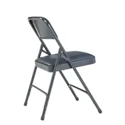 National Public Seating 1204 Vinyl Upholstered Double Hinge Folding Chair, Dark Midnight Blue (Pack of 4) 2 image