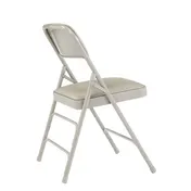 National Public Seating 1302 Folding Chair with Warm Gray Vinyl Padded Seat - (Pack of 4) 2 image